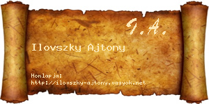 Ilovszky Ajtony névjegykártya